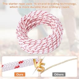 1 Rol Vervangende Terugslagstartkabel voor Stihl Homelite Craftsman Poulan Grasmaaier, 15m Zeer Sterke Starttrekkoord met 3st Universele Starttrekkoord Handvatstartkabelset — thumbnail 3