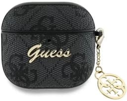 Guess Hoesje geschikt voor AirPods 4 | Premium Eco-leder en Duurzaam PC | met Charm | Robuust | Zwart — thumbnail 1