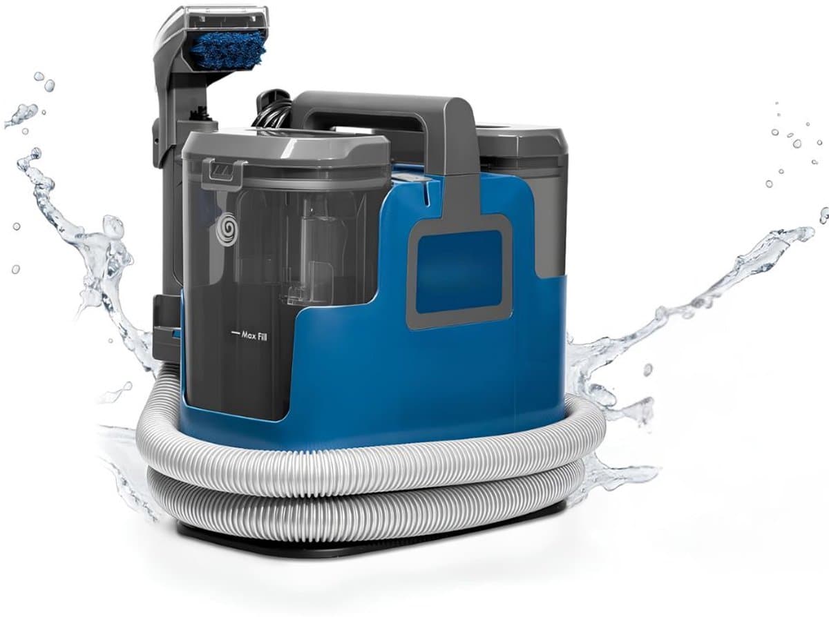 JCP® Vlekkenreiniger - Draagbare Wasstofzuiger - Dubbele Watertanks - Blauw - 34cm x 23cm x 36cm — afbeelding 1