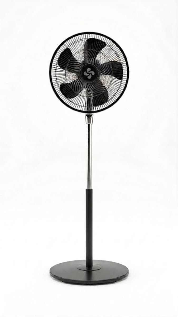 Krachtige Statiefventilator - Tafelventilator - 25cm - 70W - 3 Snelheden - Oscillatiefunctie - Kantelbaar - Zwart — afbeelding 1