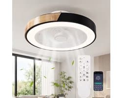 Nivard Plafondventilator - Met Verlichting - Plafond Ventilator - Met Lamp - Plafonniere Met Ventilator - Met Licht - Zwart — afbeelding 1