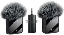Draadloze lavaliermicrofoon 3-in-1 voor mobiele telefoons – geschikt voor vlogs, video-opnames, interviews en uitzendingen (Android, iPhone) — thumbnail 5