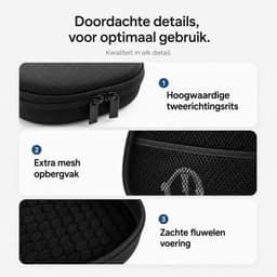 Sounix Koptelefoon Hoes - Harde Beschermcase voor JBL, Sony & Bose Koptelefoons - Waterafstotende Opberghoes met Draagband - Zwart — thumbnail 3
