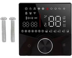 Digitale Thermostaat - Temperatuurregelaar Verwarming - Verwarming Regelen - LCD Kleurendisplay - 88x12.4mm - Zwart