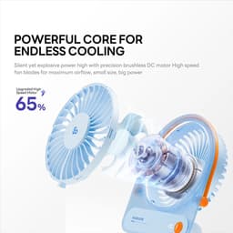 SOLOVE Mini Tafelventilator – Draagbare USB Ventilator met 3 Snelheden – Stil, Lichtgewicht Bureauventilator – Oplaadbaar via USB-C – Ideaal voor Kantoor, Thuis & Reizen – Hemelsblauw — thumbnail 4