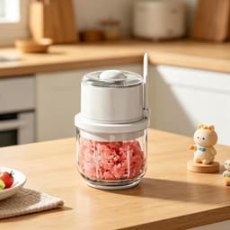 Mini Elektrische Chopper - Keukenmachine Knoflookhakker - Voedselbereiding Vereenvoudigen - Draadloos en Draagbaar - 350 ml - Wit — thumbnail 5