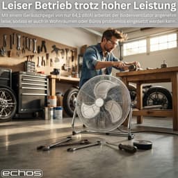 Vloerventilator Metaal - Industriële Ventilator Staande - Lucht Circuleren - Krachtige Luchtstroom - 46 cm - Zilver — thumbnail 4
