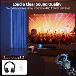 SnelShoppen - 4K Mini Beamer, Full HD 1080P Projector, Draaibaar, Autofocus, Trapeziumcorrectie, 10.000 Lumen Videobeamer voor Thuisbioscoop en Outdoo — thumbnail 3
