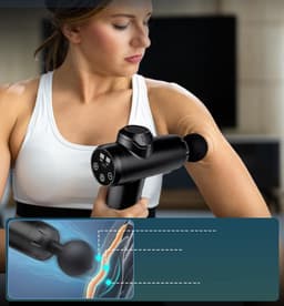 Draagbaar Spiermassagepistool Met 99 Snelheden En 8 Opzetstukken - 4 Uur Batterijduur Lichtgewicht Stille Borstelloze Motor - Perfect Voor Thuis De Sportschool En Op Kantoor — thumbnail 4