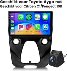 Cestovet Autoradio - Geschikt Voor Toyota Aygo / Citroen C1 / Peugeot 108 - Apple Carplay & Android Auto - Bluetooth & Wifi - LINUX System -achteruitkijkcamera — thumbnail 1