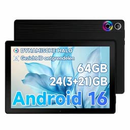 Android 16 Tablet - 10.1 inch Tablets- 24GB RAM + 64GB ROM– 6000mAh - 5G WiFi - Face ID - Zwart — thumbnail 1