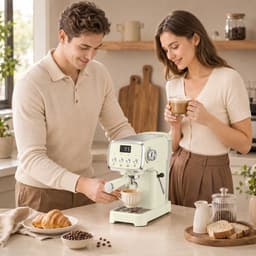 HOMCOM Coffee Maker-ABS, Edelstahl-32L x 17B x 31H cm-Cremeweiß — thumbnail 3