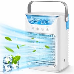 Velmio Koelventilator – Koude Luchtblazer - Ventilator - 700 ml Watertank - Draagbare Ventilator - Aircooler Met 3 Standen - Sfeerlicht — thumbnail 1