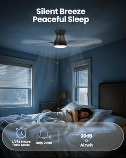 Plafondventilator met Licht – 106 cm – Stille DC Motor 20 dB – Dimbare LED – Afstandsbediening – 6 Snelheden — thumbnail 2