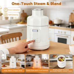 Babyvoedselmaker, babypapbereider, automatisch koken en versnipperen voor gezonde zelfgemaakte babyvoeding, BPA-vrij — thumbnail 4
