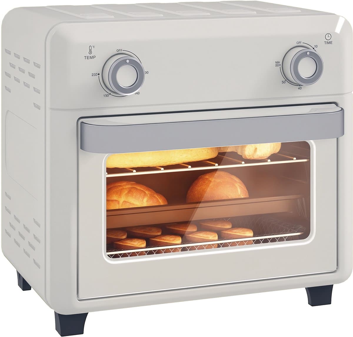 HOMCOM Airfryer Oven - Metaal - 32x27,2x29,8cm - Crème — afbeelding 1