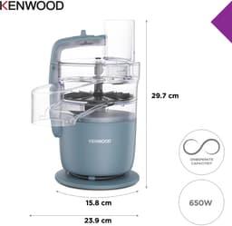Keukenmachine 650W – Compacte Foodprocessor – Hakken, Snijden, Mengen en Raspen – Direct Serveren – Vaatwasserbestendig — thumbnail 5