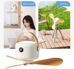 Draagbare Hangende Ventilator - Mini Plafondventilator - Ruimte Koelen - Met Geïntegreerd Licht - 27 cm Diameter - Wit — thumbnail 5