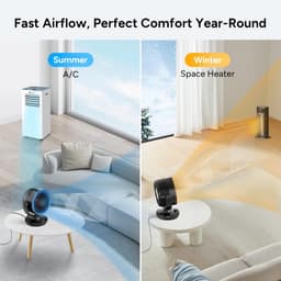 Tafelventilator Stil – Luchtcirculator – 3 Snelheden – Oscillerend – 20 cm – 33W Zwart — thumbnail 4