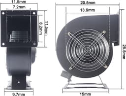 Elektrische Luchtblazer - Centrifugaal ventilator - Stof Afzuigen - Hoge Druk - 240W - Zwart — thumbnail 2