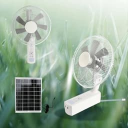 Wandmontage Ventilator - Zonneventilator Buiten - Terras Koelen - Zonne-energie Werking - Verstelbaar - Zwart — thumbnail 5