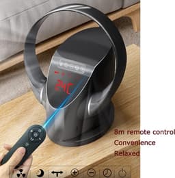 Bladloze Wandventilator - Stille Ventilator Bladeless Fan - Ruimte Koelen - Met Afstandsbediening - 90° Oscillatie - Wit — thumbnail 3