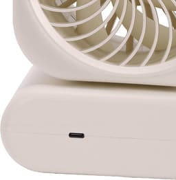 Tafelventilator Dubbele Kop - Bureauventilator Stille Ventilator - Persoonlijke Verkoeling - 100 Snelheden Instelbaar - 4000 mAh Batterij - Beige — thumbnail 4