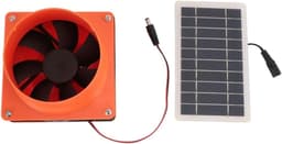 Zonne-afvoerventilator Kit - Zonneventilator Afzuiger - Efficiënte Ventilatie - Geïntegreerd Zonnepaneel - 10W Paneel - Zwart Oranje — thumbnail 5