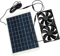 Zonneventilator - Zonnepaneel Ventilator - Buitenkoeling - Dubbele Kogellagers - 15W Paneel - Zwart — thumbnail 2