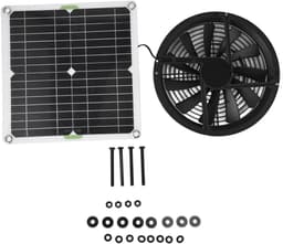 Zonnepaneel Afzuigventilator - Zonneventilator Kit - Temperatuur Reguleren - Waterdichte Motor - 10 Inch - Zwart — thumbnail 2