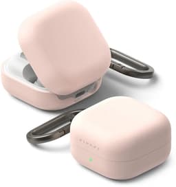 Ringke Silicone Hoesje Geschikt voor Samsung Galaxy Buds 4 / 4 Pro - Siliconen Cover - Karabijnhaak - Case Roze — thumbnail 1