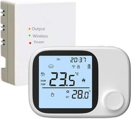 Intelligente Thermostaat - Wifi Regelaar - Comfort Beheer - App en Spraakbesturing - 8.6 x 8.6 x 3 cm - Wit — thumbnail 1