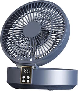 Opvouwbare Bureauventilator - Wandmontage Ventilator - Koelte Binnen - Ingebouwd Sfeerverlichting - 17 cm - Wit — thumbnail 4