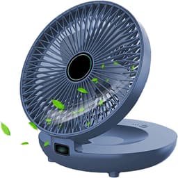 Muurventilator - Opvouwbare ventilator - Comfortabele luchtcirculatie - Multipositie ontwerp - 20.5W x 9.4H cm - Blauw — thumbnail 5