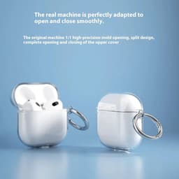 Hoesje geschikt voor Apple AirPods 4 / 5 | TPU | met Ring | Glitter Transparant — thumbnail 5