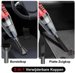Accu handstofzuiger 5500PA, draagbare kruimeldief voor auto interieur en huishouden, ingebouwde LED lamp, inclusief borstel en spleetopzetstuk — thumbnail 5