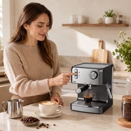 HOMCOM Coffee Maker-Edelstahl-29 x 22 x 28 cm-Schwarz — thumbnail 2