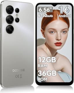 DOOGEE Note 56 X Lite Smartphone - 6,56 Inch - 12GB(3+9) RAM - 32GB ROM - 6150 mAh - Android 16 - Met 3,5 mm hoofdtelefoonaansluiting - Zilver — thumbnail 1