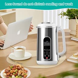 Plantenmelkmaker 1,2 Liter - 8-in-1 Sojamelkmachine met Zelfreiniging - 800W - 24 Uur Timer en Warmhoudfunctie - Voor Notenmelk en Sojamelk — thumbnail 2