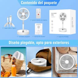 Ventilator Draagbaar – 8000mAh Accu – Stil 12-22 dB – Opvouwbaar, Oscillerend & Met Afstandsbediening — thumbnail 1