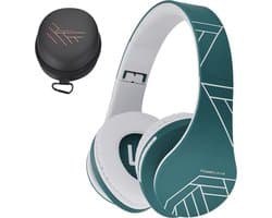 PowerLocus P2 - Draadloze Over-Ear Koptelefoon Inklapbaar - Bluetooth Hoofdtelefoon - Met microfoon – Headphone - Micro SD mode – Incl. Carry Case – Blauw