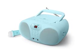 Muse MD-203KB - Boombox met radio/CD-speler en microfoon, kids, lichtblauw — thumbnail 1