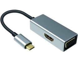 NÖRDIC DOCK-118 USB-C naar HDMI 4K 30Hz, VGA 1080P, Space Grey