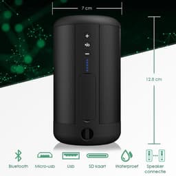 Wuff Speakers - Draadloze Bluetooth Speaker Met Powerbank Functie - 12 uur Batterij - Waterproof - Indoor & Outdoor - Zwart — thumbnail 4