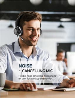 MPOW HC6 – Bedrade Computer Headset – USB & 3.5mm – Ruisonderdrukking – Zwart — thumbnail 2