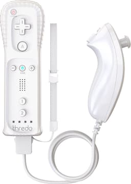 Thredo Remote Controller + Nunchuk voor Nintendo Wii / Wii U (Motion Plus) - Wit — thumbnail 1