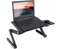 Laptop standaard Verstelbaar Universeel - Laptoptafel - Geschikt voor thuiswerken - Laptopstandaard Opvouwbaar - Zwart