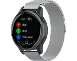 123watches milanese band - zilver - 18mm - Geschikt voor Garmin Vivoactive 4S / Venu 2S / Venu 3S / Vivomove 3s / Overige smartwatches met 18mm bandje
