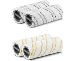 Set 4x Rollen geschikt voor Karcher FC3 FC5 2.055-007.0 Stofzuiger Nat En Droog Roller Borstel