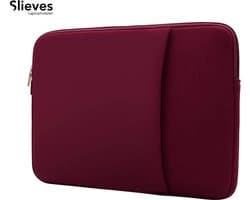 Slieves Laptophoes 15 6 inch - Laptop hoes Met Extra Vak Bordeaux Rood Neopreen - Schokbestendig - Krasbestendig - Laptoptas - Laptop sleeve Rood - Laptop case - Laptop cover - Laptophoes 15 inch - Laptop tas 15/15,6 inch